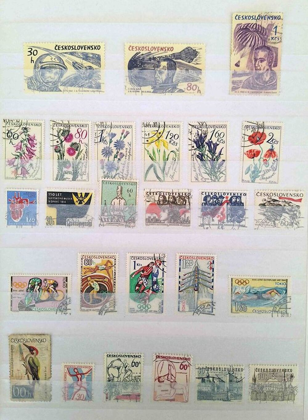 S&eacute;rie de timbres de collection de Tch&eacute;coslovaquie 