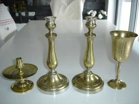 CHANDELIERS + CALICE en Laiton finement cisel�s. 0 Aix-les-Bains (73)