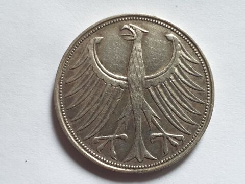 Pi�ce 5 Deutschemark 1951 (D) en Argent 20 Bordeaux (33)