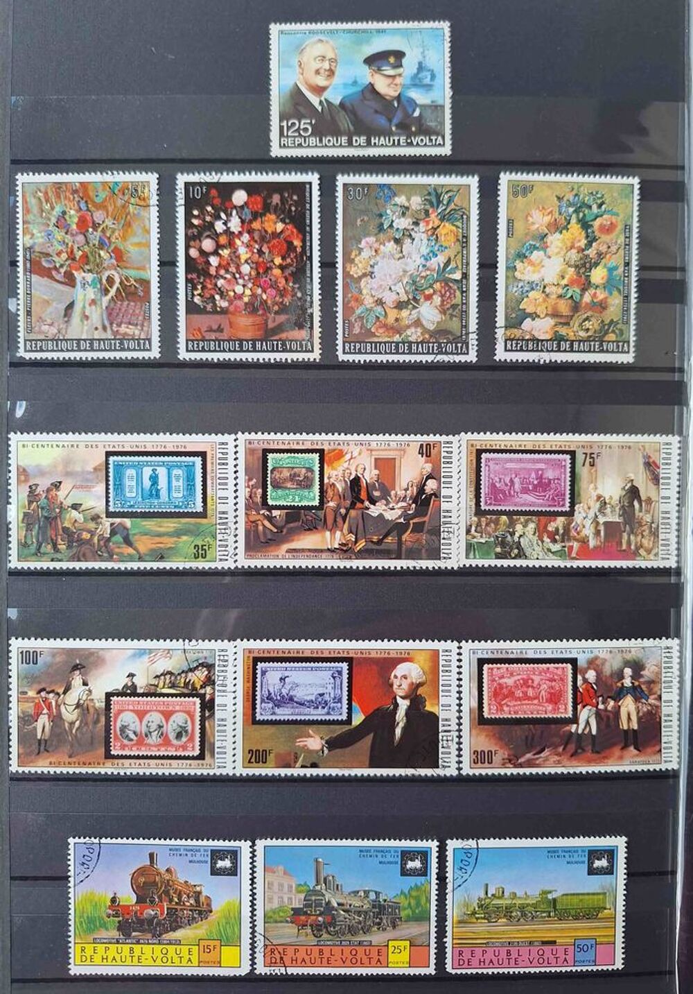 S&eacute;rie de timbres de collection de Haute-Volta 