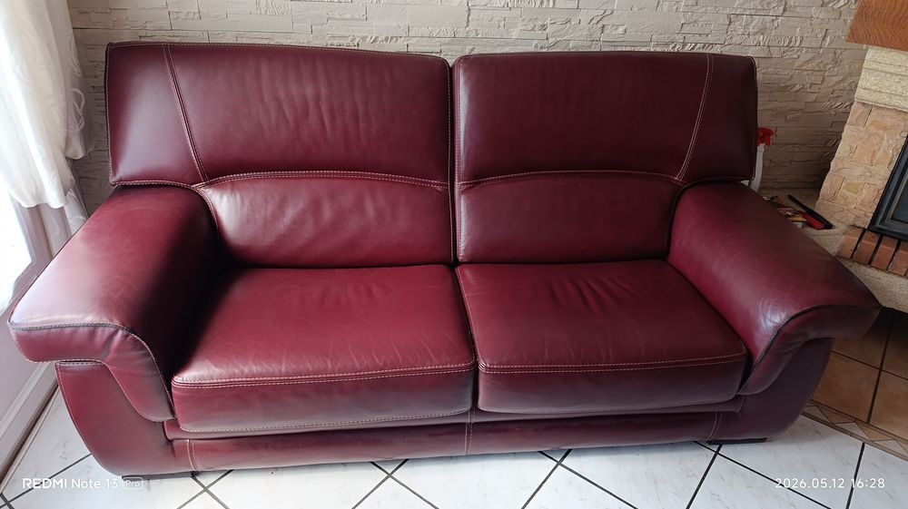 Canap&eacute; cuir 2 places et fauteuil Meubles