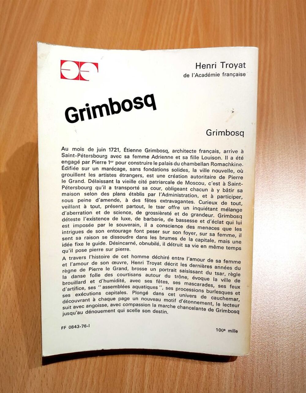 &eth;Ÿ"&ordm; Roman Henri Troyat €" Grimbosq Livres et BD