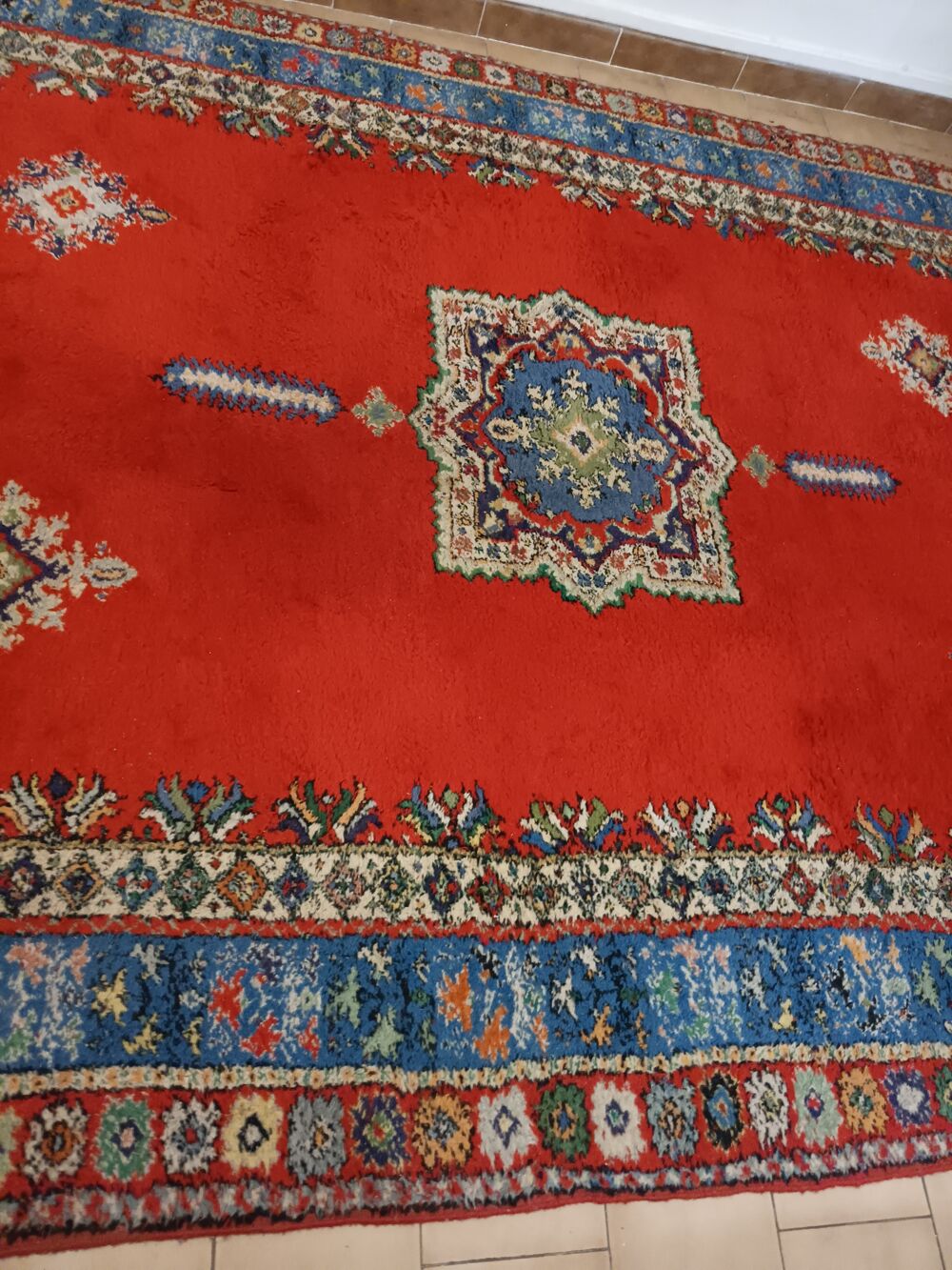 Grand tapis de Rabat fait main estampiller D�coration