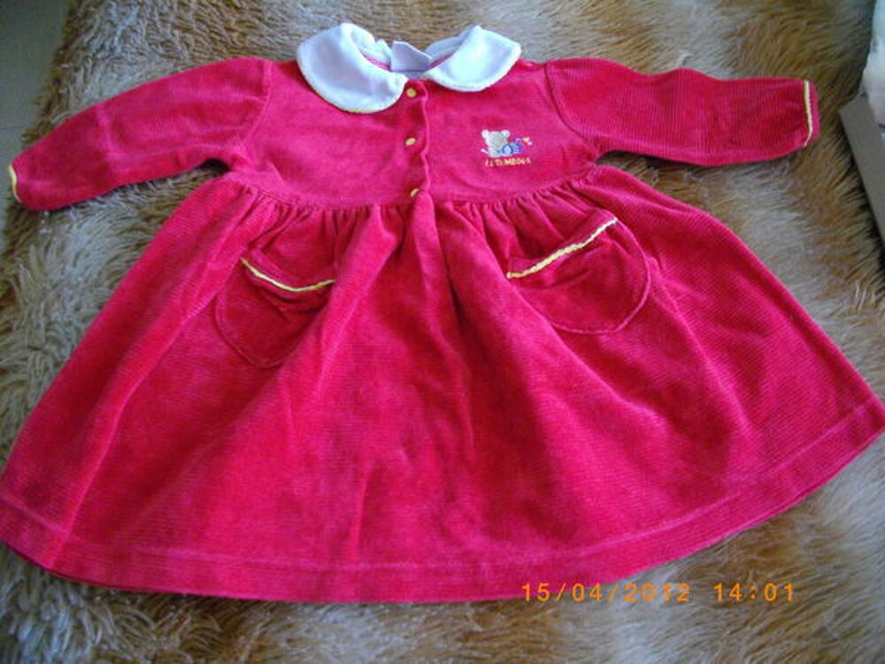ROBE ROUGE MANCHES LONGUES - TAILLE : 12 MOIS Vêtements enfants