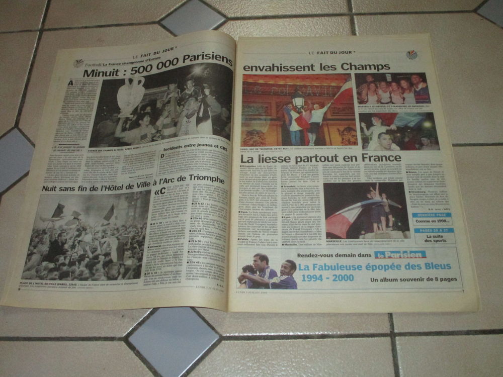 JOURNAL FOOTBALL FRANCE CHAMPION D EUROPE 3 JUILLET 2000 