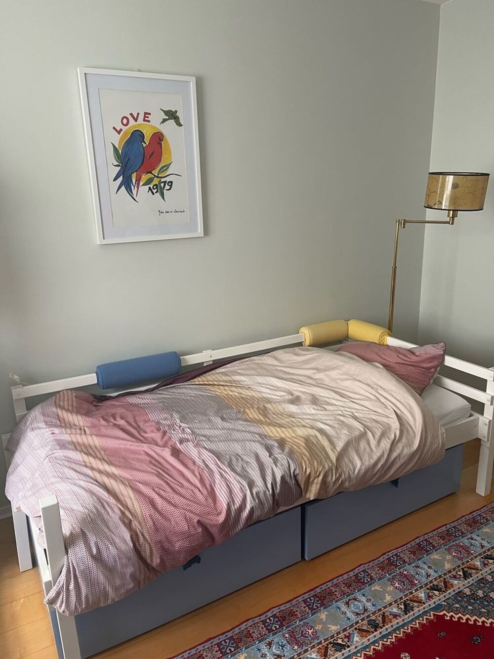 CHAMBRE ENFANT VIBEL lit + 2 tiroirs+ biblioth&egrave;que Meubles