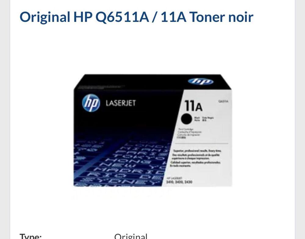 Cartouche d'encre HP 11A Matriel informatique