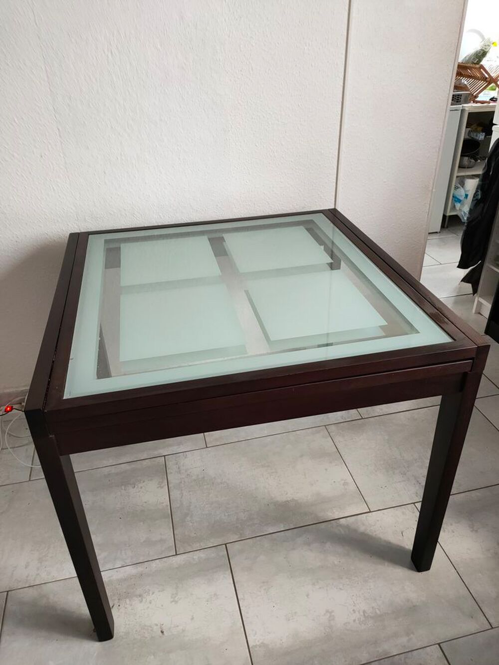 Table de repas carr&eacute;e extensible Meubles