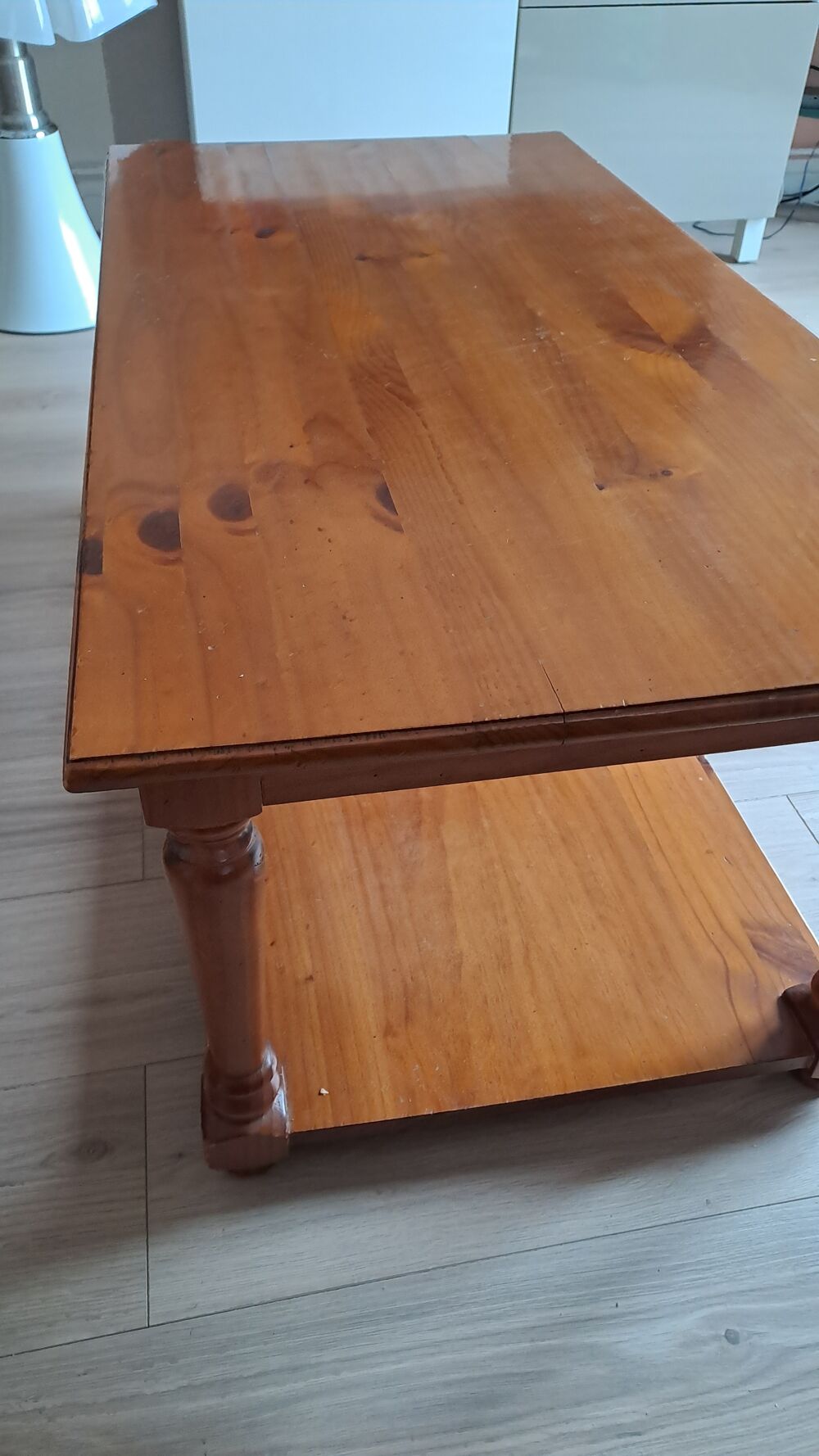 Table basse en bois 2 plateaux Meubles