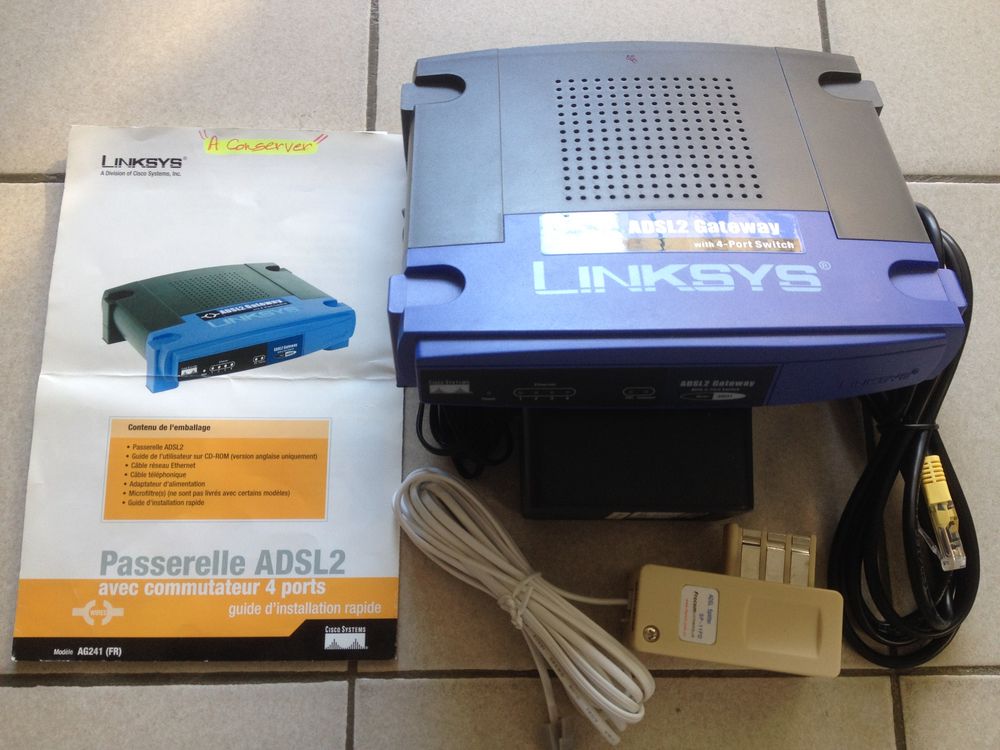 Passerelle ADSL2 &amp; commutateur 4 ports LINKSYS ( AG241 ) Matériel informatique