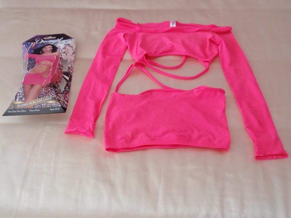 Mini robe sexy rose fluo taille unique neuf. Vêtements