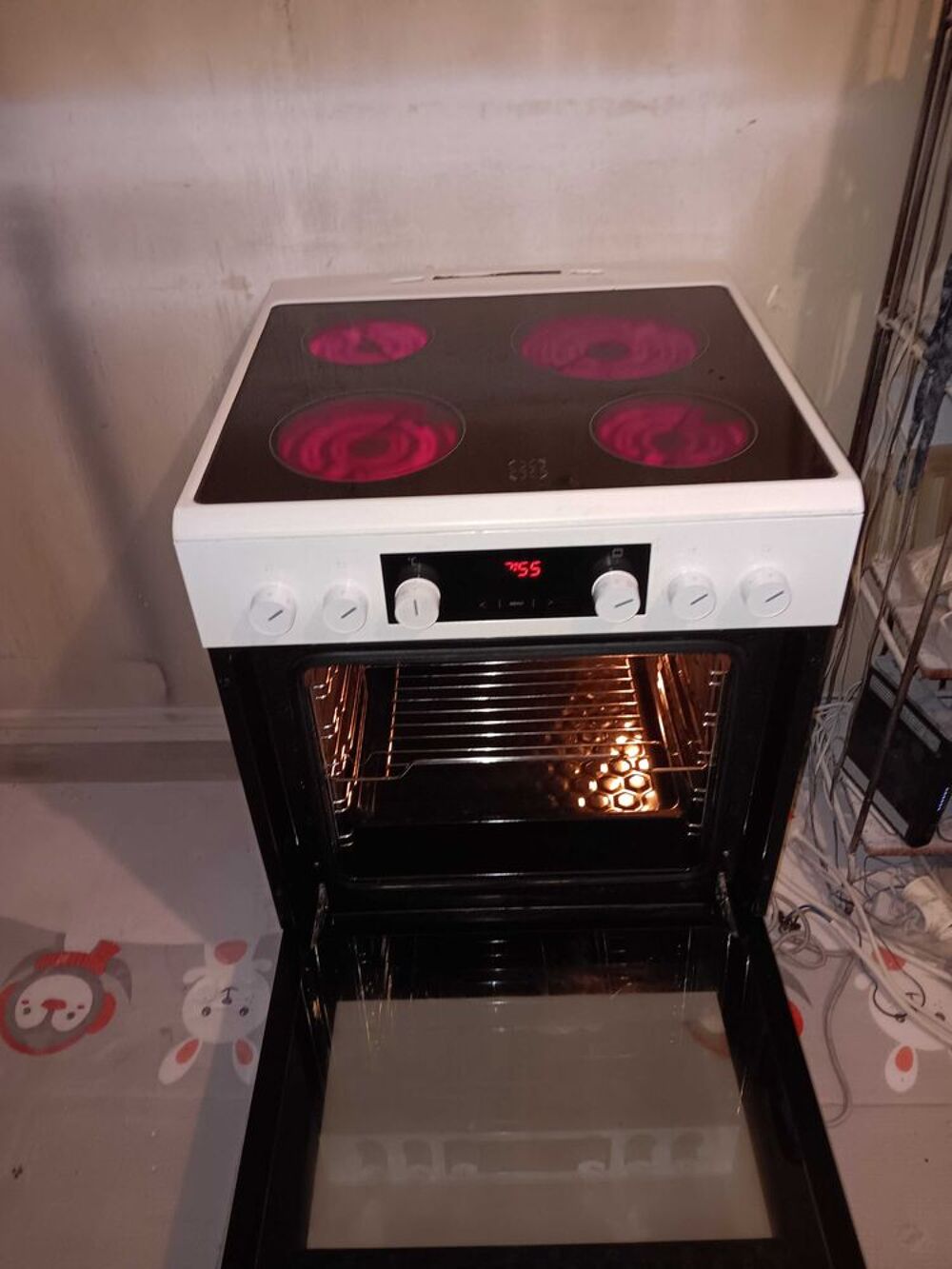 2 Cuisini&egrave;re Vitroc&eacute;ramique Four Multif Catalyse Grill Chaleur Tournante Diff&eacute;r&eacute; 24h Electroménager