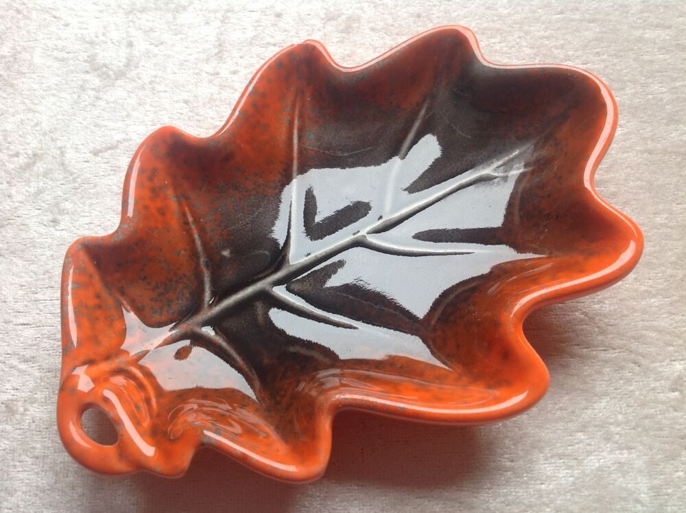 VIDE POCHE OU CENDRIER FEUILLE DE CH&Ecirc;NE VINTAGE Envoi Possib Décoration