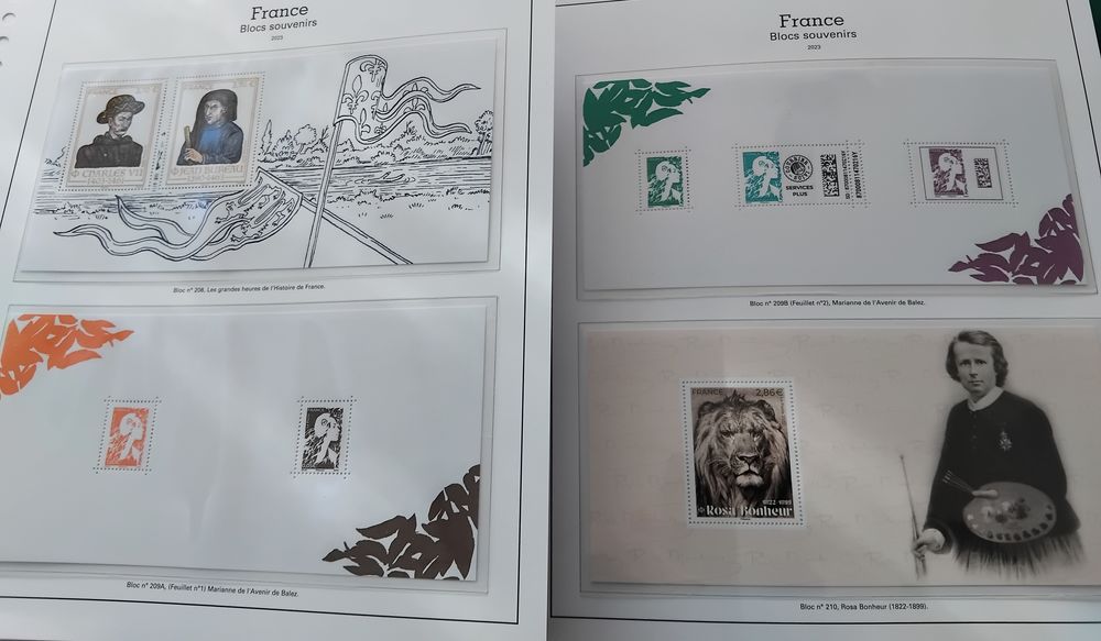Timbres ann&eacute;e compl&egrave;te 2023 faciale 213 euros tous neufs 