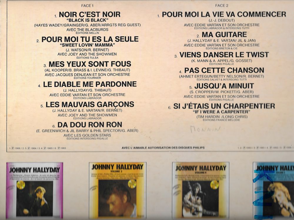 Vinyle 33 T ,JOHNNY HALLIDAY volume 3 disque d'or CD et vinyles