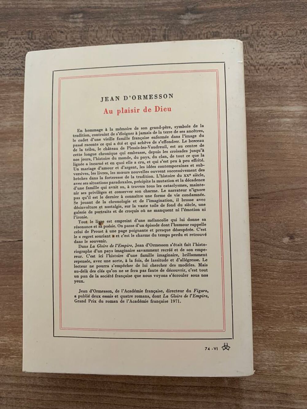 Livre " Au plaisir de dieu " - Jean D' Orme Livres et BD