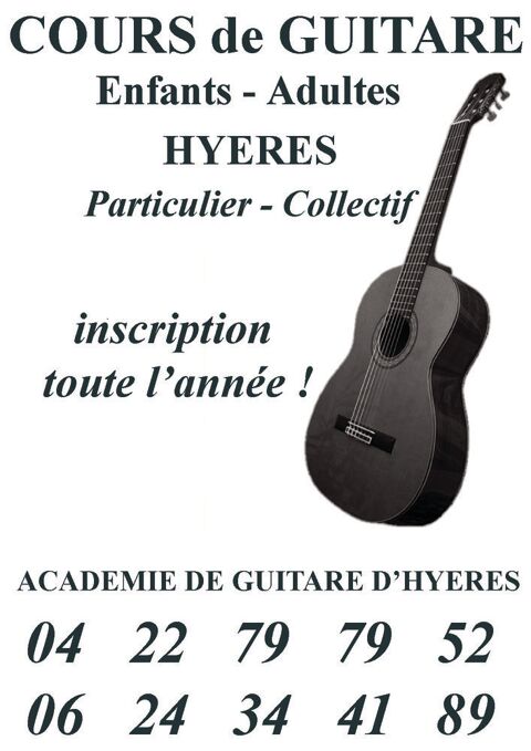 cours de guitare sur Hyères, La Crau, La farlède 0 83400 Hyres