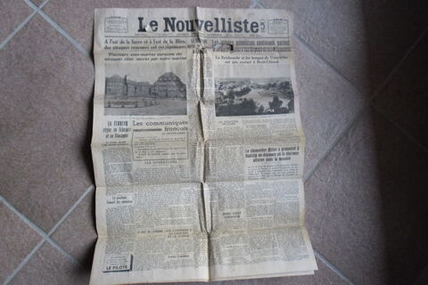 Journal le Nouvelliste du mercredi 20 septembre 1939  30 Collonges (01)