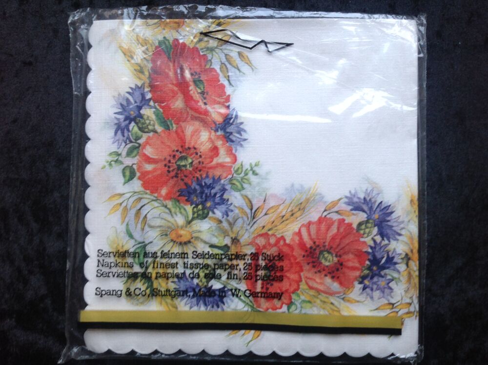 25 SERVIETTES EN PAPIER DE SOIE FIN FLEURS VARI&Eacute;ES Envoi Pos Décoration