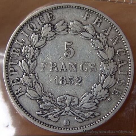 Pice de 5 francs 1852 BB  LOUIS NAPOLEON copie  19 Corme-Royal (17)