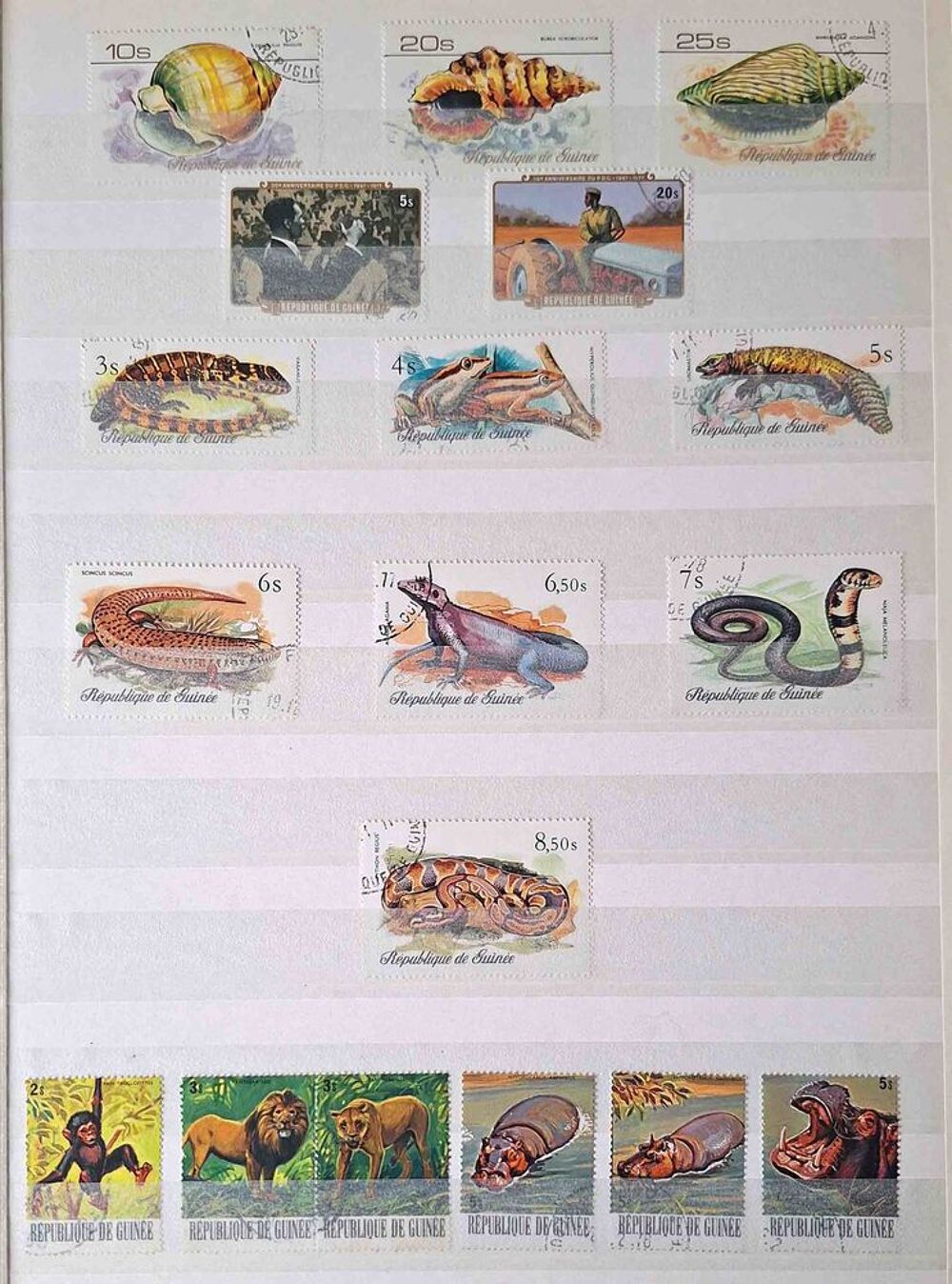 S&eacute;rie de timbres de collection de Guin&eacute;e 
