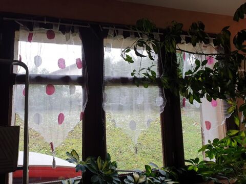 2 Rideaux brise bise, blancs transparents et 2 tringles 5 Mouxy (73)