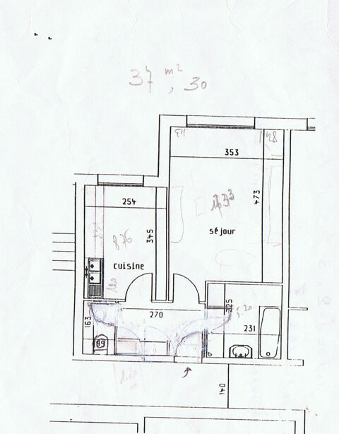  Appartement � louer 1 pi�ce 37 m�