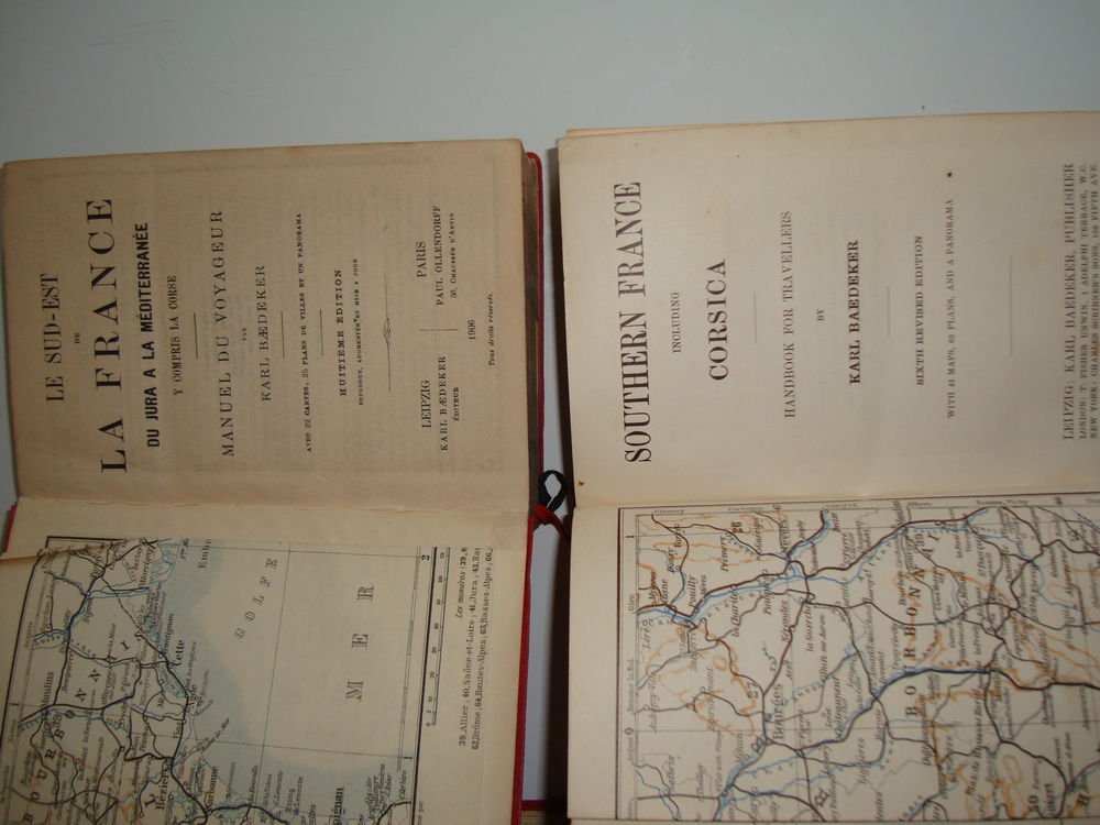 Guides Baedekers ,objets anciens ,cartes ,plans 