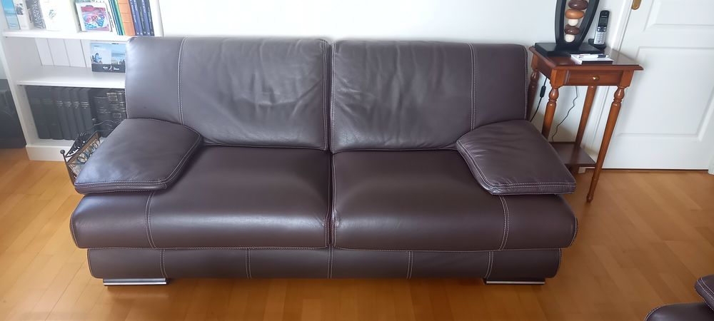 canap&eacute; 2/3 places fixes cuir vachette Meubles