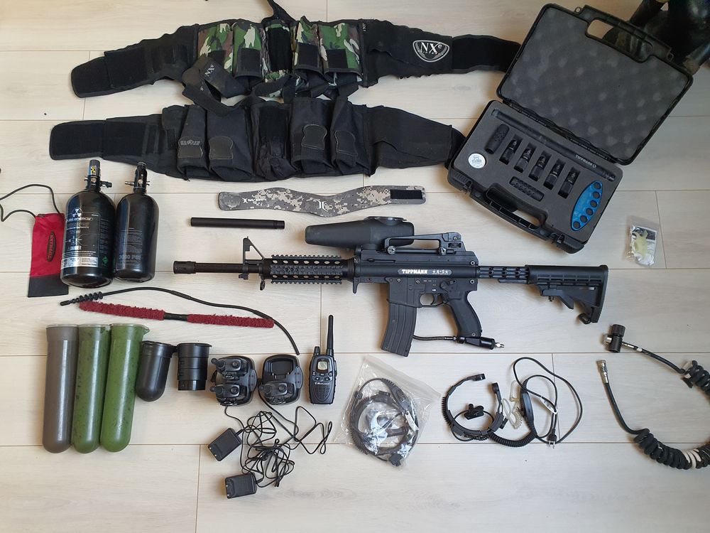 lanceur paintball Tippman A5 look M4 + canon hammerhead Sports