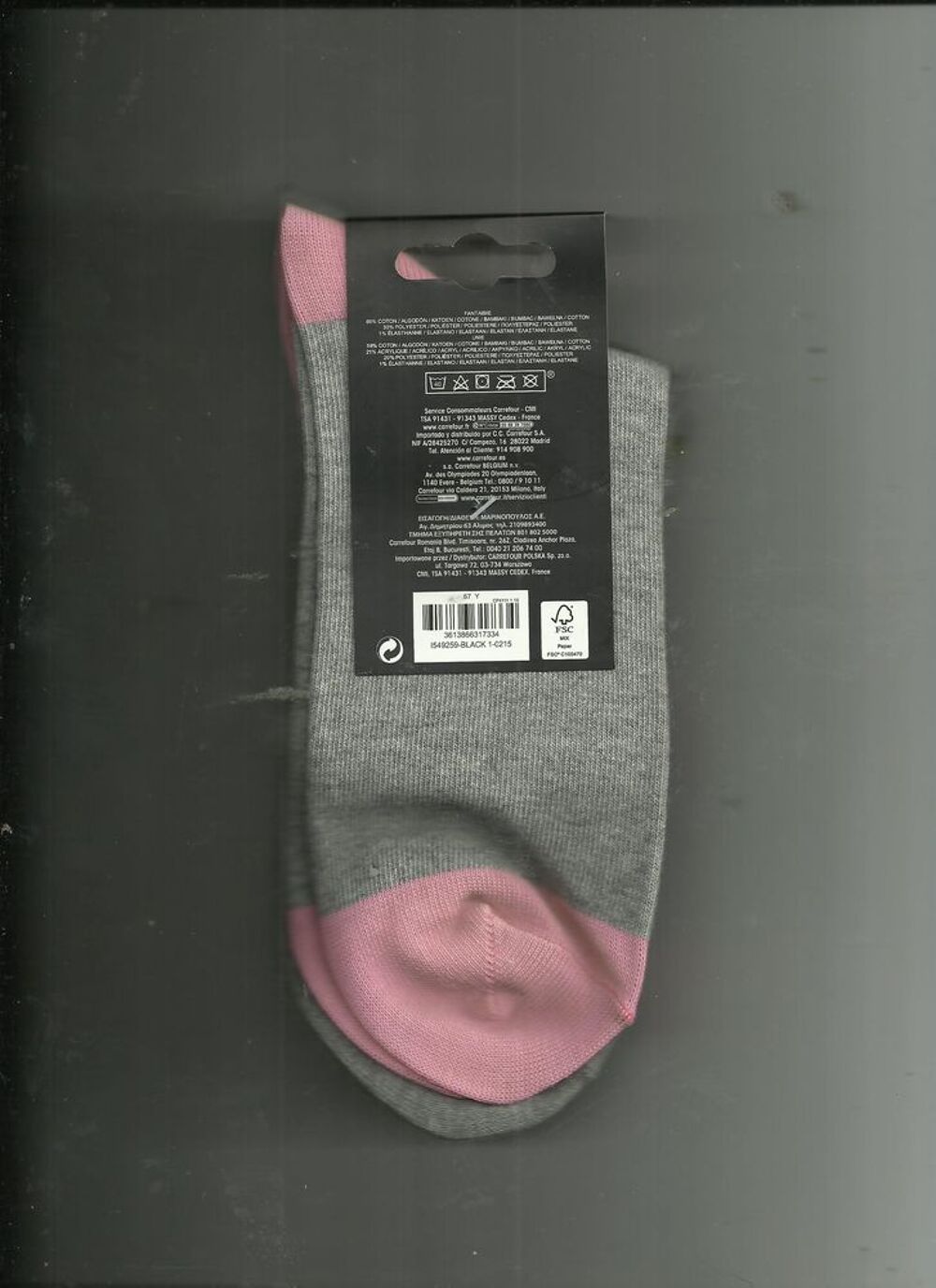 SOCQUETTES GRIS/ROSE NEUF Vêtements enfants