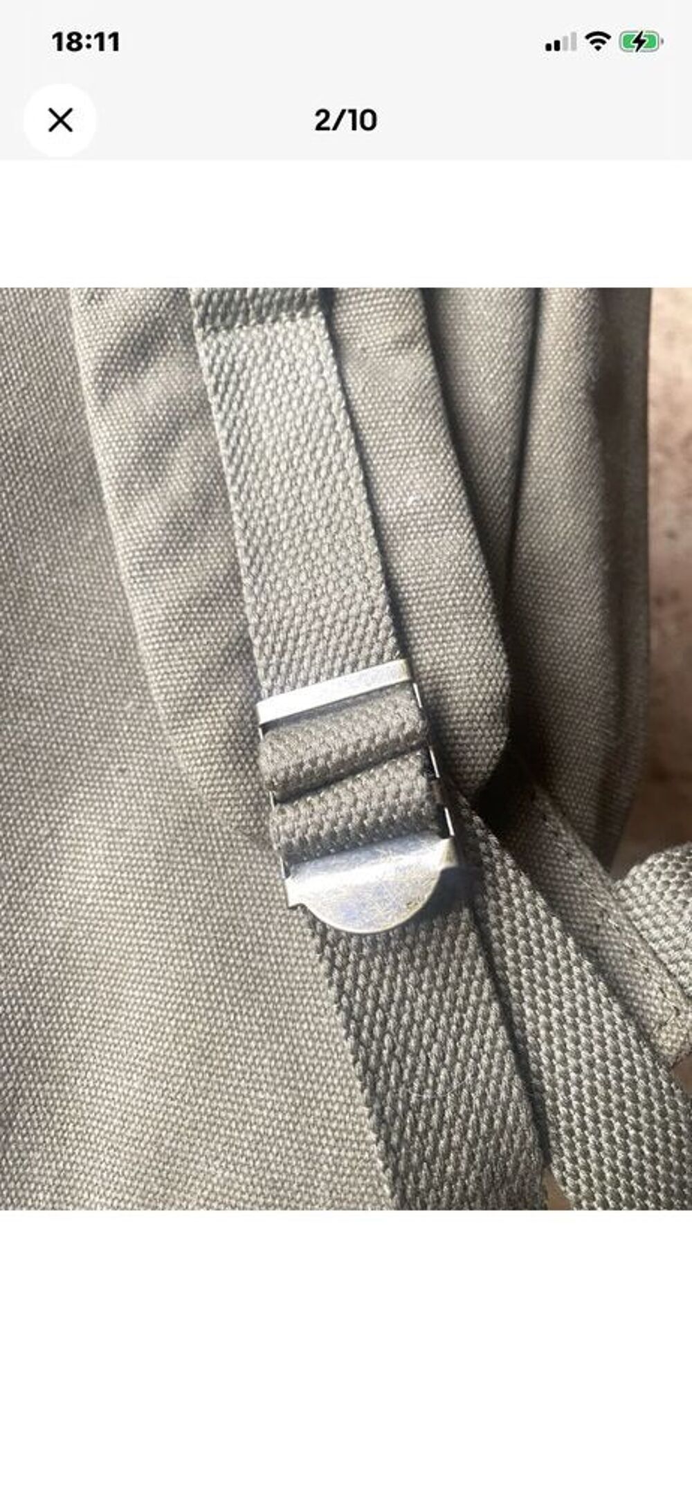 VINGA Bosler sac &agrave; dos ville toile vert/marron bretelles r&eacute;glables recycl&eacute;e 17 L Maroquinerie