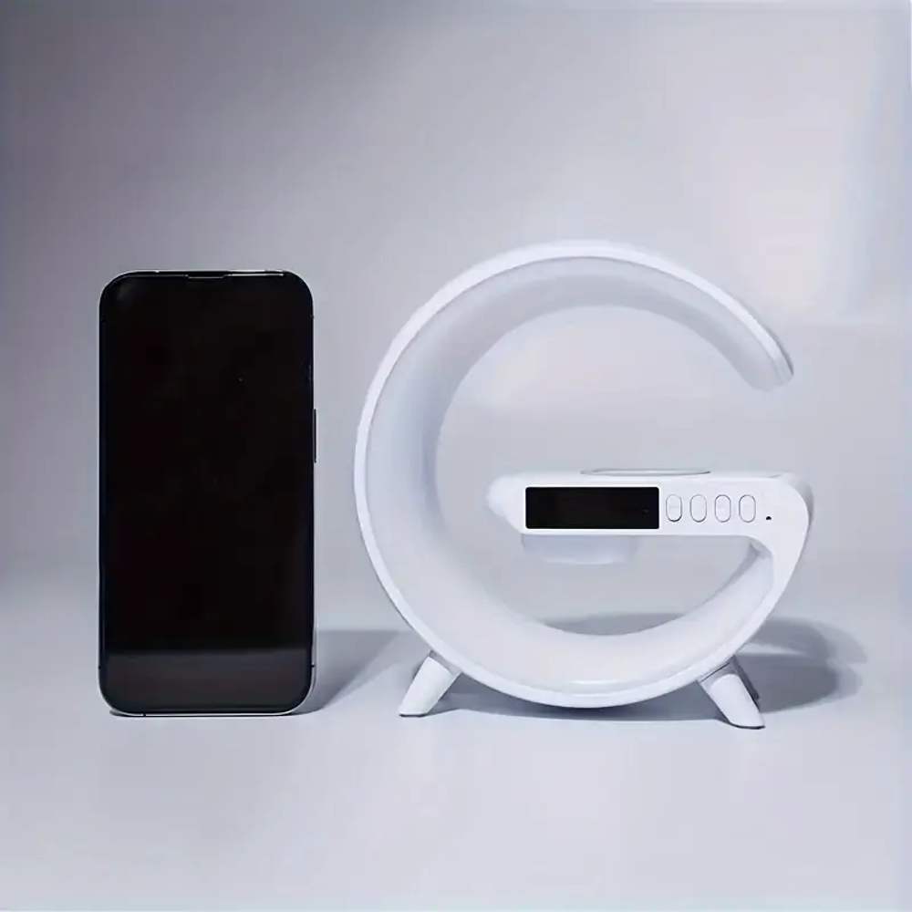 Lampe r&eacute;veil multicolore station de charge enceinte Audio et hifi
