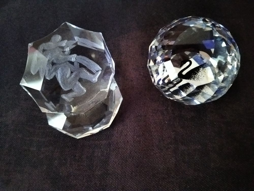 Lot de 2 presse papier Swarovski Décoration
