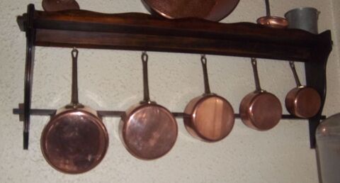 Lot de 5 casseroles cuivre fabrication franaise 70 Colombier-Fontaine (25)