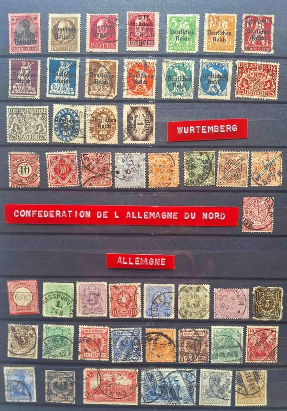 S&eacute;rie de timbres de collection d'Allemagne 