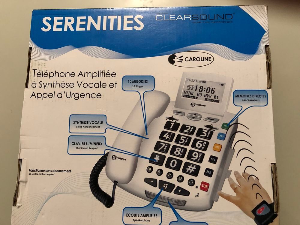 T&eacute;l&eacute;phone Geemarc Senior Serenities (+30dB) Téléphones et tablettes