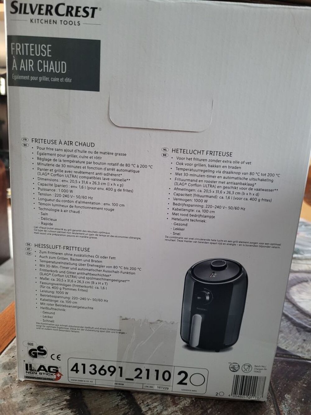 Air frayer (Friteuse &agrave; air chaud) Silvercrest, NEUVE Electrom�nager