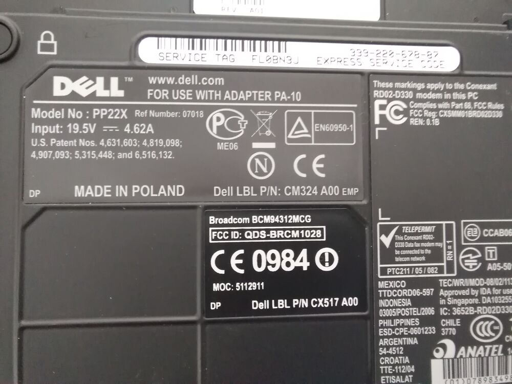 Pc Portable Dell Vostro 1700 Matériel informatique