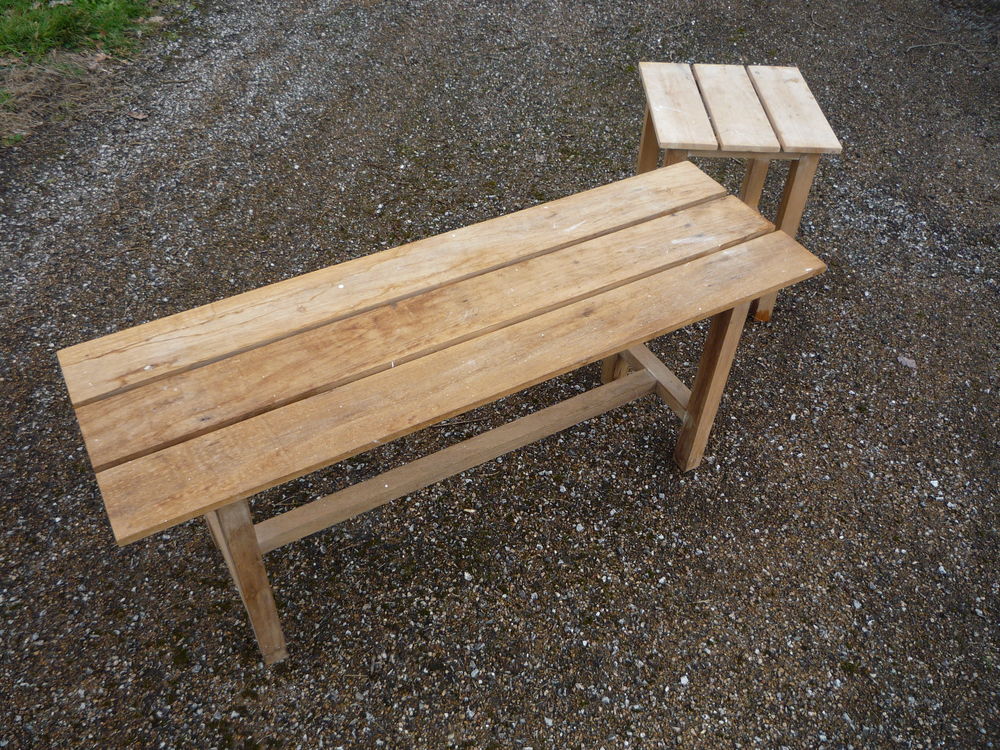 Banc et tabouret bois (G) Meubles