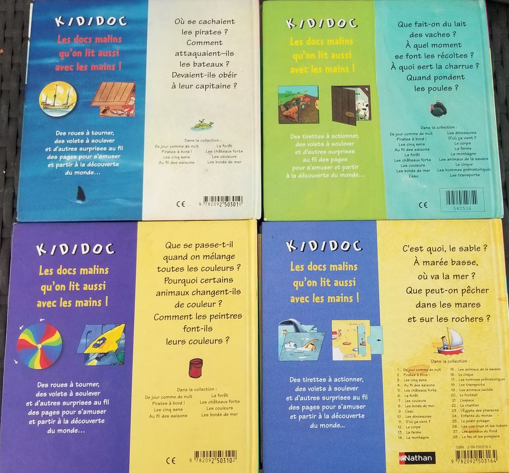 Lot 4 livres enfants Kididoc Nathan Livres et BD
