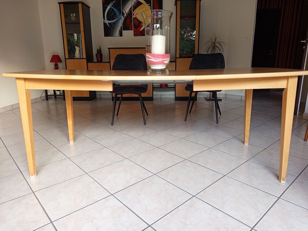 table tonneau extensible en h&ecirc;tre Meubles