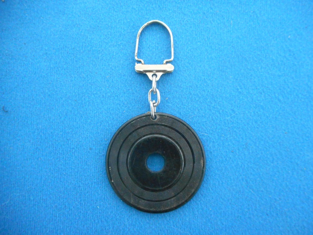 Porte cl&eacute; disque vinyl noir 