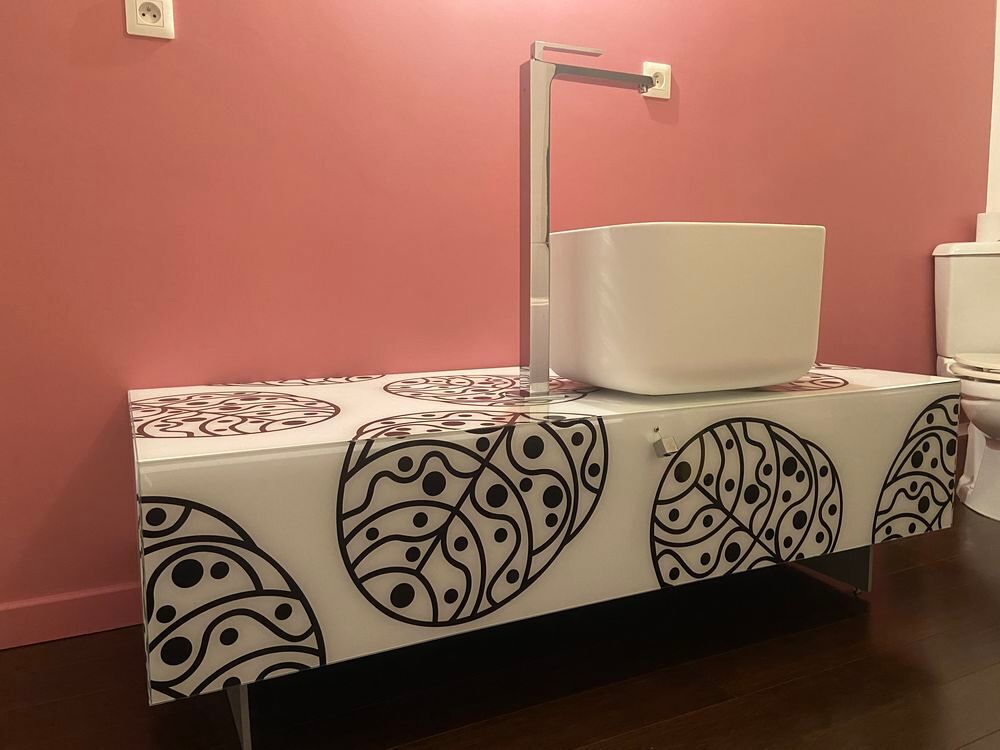 Meuble salle de bain Cogliati s&eacute;rigraphi&eacute; Meubles