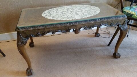 Table basse style CHIPPENDALE en loupe de noyer sculptée 350 Paris 13 (75)
