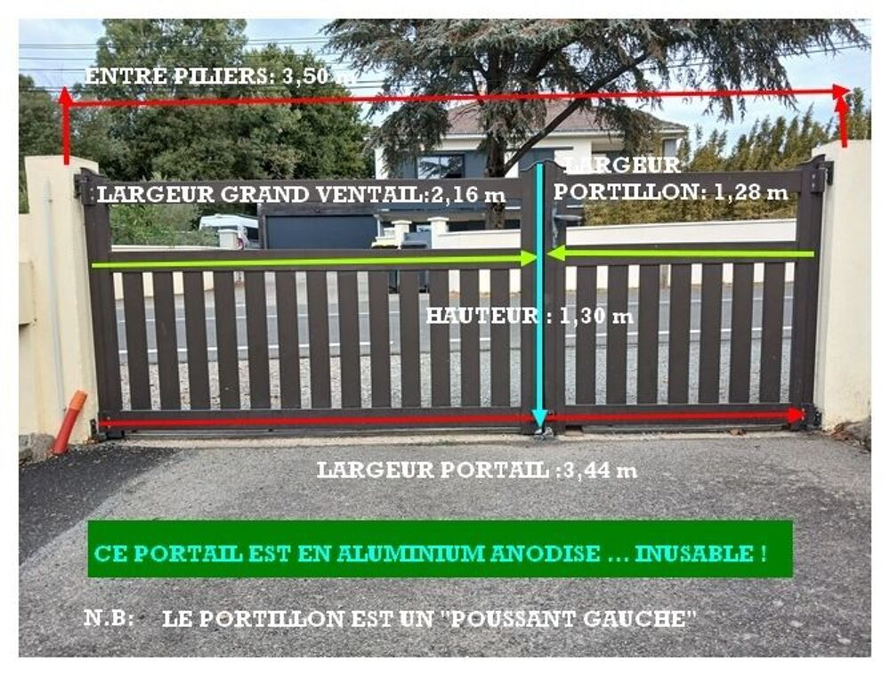 PORTAIL A DEUX VANTAUX DONT UN PORTILLON Jardin
