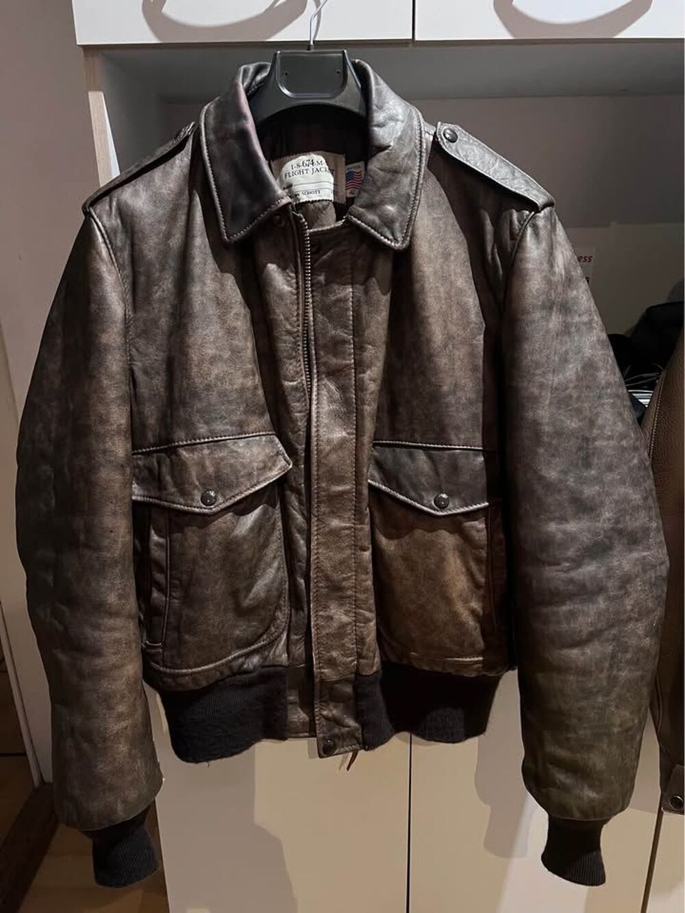 Schott IS 674 MS marron vieilli rare Vêtements