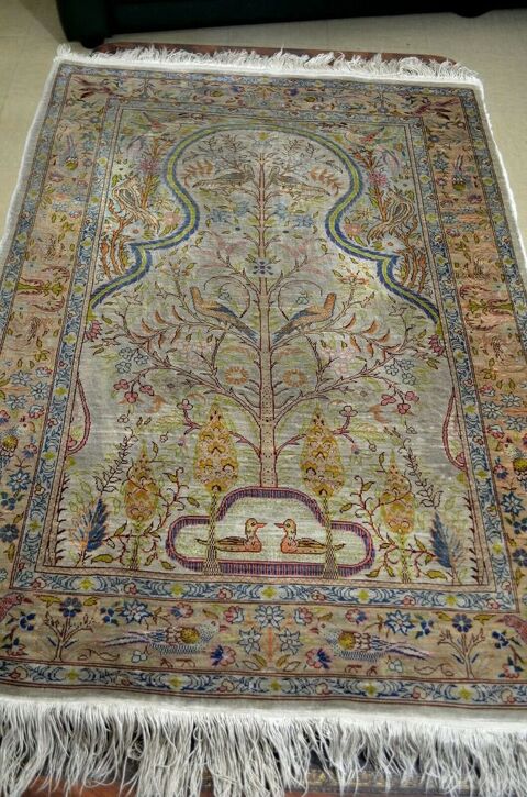Tapis Turc Héréké soie, arbre de vie fait main 850 Pantin (93)