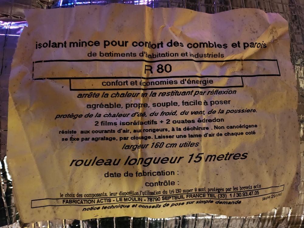 Isolant r&eacute;flecteur ACTIS Bricolage