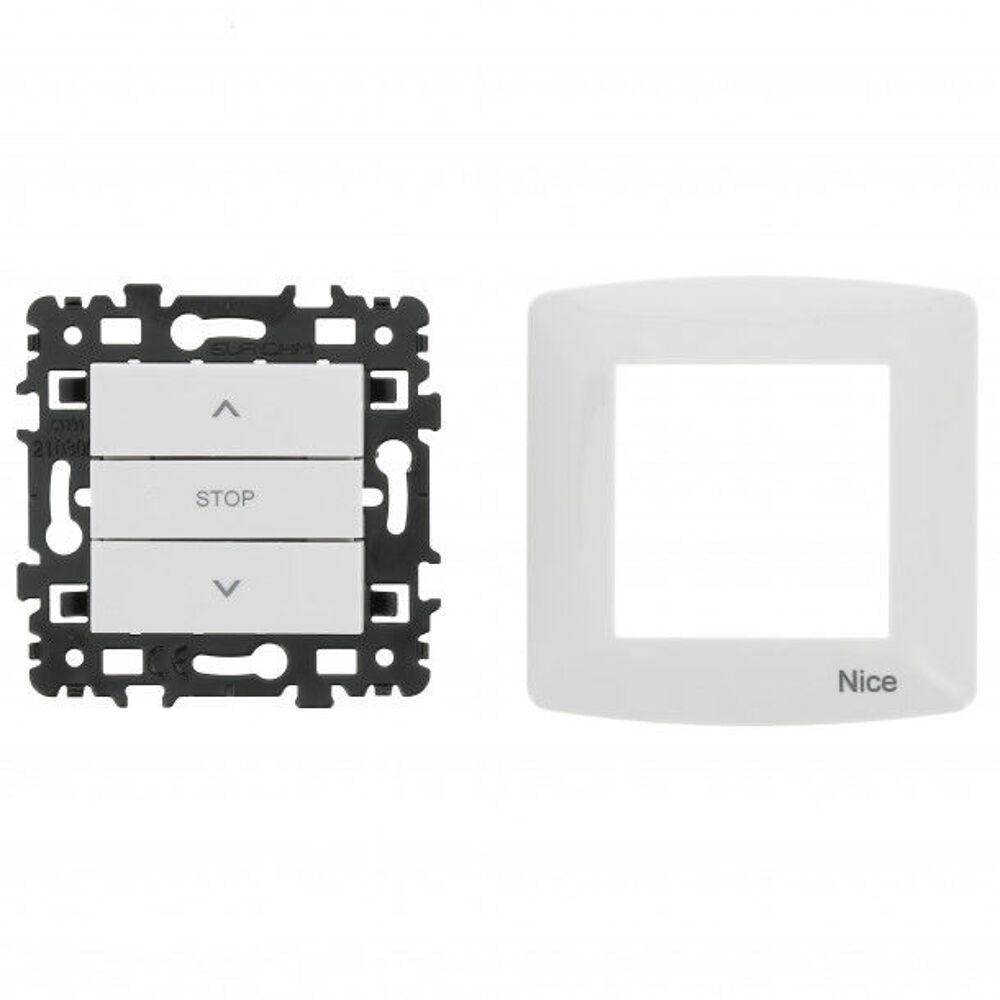 nverseur filaire Nice 555.3000 avec cadre de finition blanc Bricolage